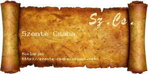 Szente Csaba névjegykártya